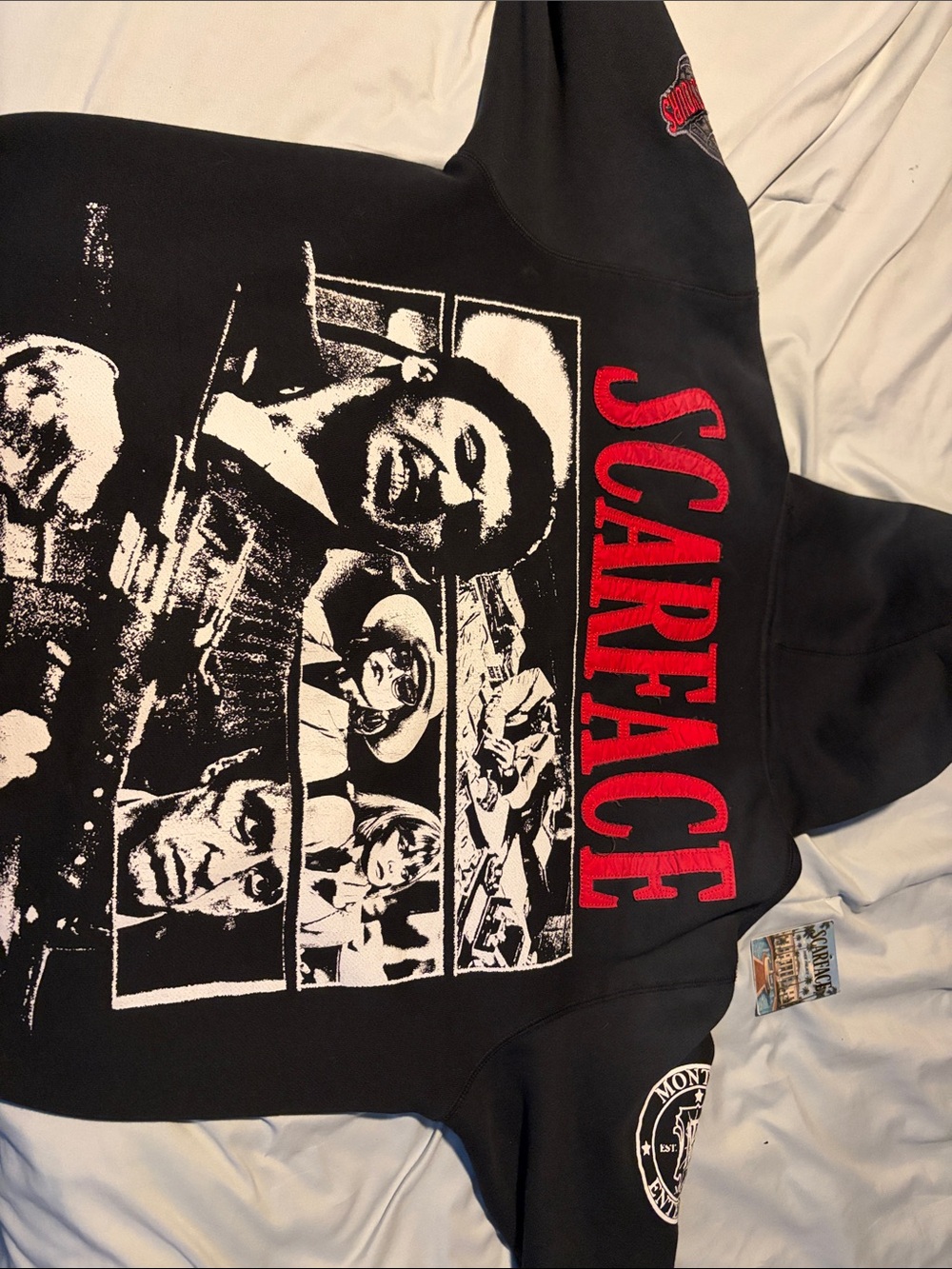 PALACE Black Hoodie with Detailed Scarface Label